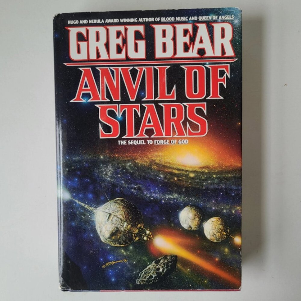 5/$15 Book Anvil of Stars Greg Bear Forge of God 2 SciFi Space Aliens HCDJ 1992